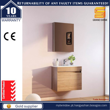 Wall Mounted MDF Melamina Bathroom Vanity Gabinete com Certificado CE